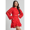 Robe mini en dentelle pour femmes - style élégant à manches longues pour événements spéciaux