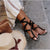 Sandales gladiatrices en cuir pour femmes - chaussures d'été élégantes et stylées pour sorties décontractées