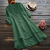 Robuste robe chemise en lin pour femmes - tunique d'été décontractée et légère