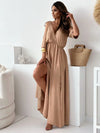 Robe maxi femme à épaules dénudées - élégante robe de soirée pour des occasions spéciales