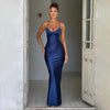 Robe maxi élégante pour femme - bretelles spaghetti, tissu léger, style polyvalent
