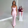 Robe maxi élégante pour femme - bretelles spaghetti, tissu léger, style polyvalent