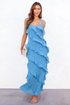 Robe maxi légère à volants pour femmes - plage élégante et sorties estivales