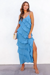 Robe maxi légère à volants pour femmes - plage élégante et sorties estivales