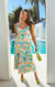 Robe midi femmes en satin premium - imprimé tropical pour des journées d'été élégantes