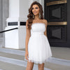 Robe de soirée femme élégante en tulle et sans manches - style corset intemporel pour vos événements