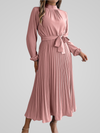 Robe maxi plissée pour femmes - vêtement chic à manches longues pour les occasions spéciales