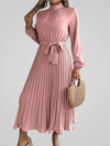 Robe maxi plissée pour femmes - vêtement chic à manches longues pour les occasions spéciales