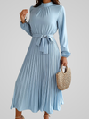 Robe maxi plissée pour femmes - vêtement chic à manches longues pour les occasions spéciales