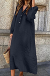 Robe chemise en lin à manches longues pour femmes - élégante tenue décontractée au quotidien