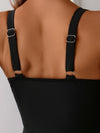 Maillot de bain une pièce sculptant pour femmes - élégante plage noire luxe