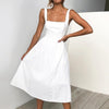 Robe midi sans manches pour femme - tenue élégante pour jardin