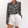 Blouse à manches longues imprimé léopard pour femmes - chic pour le bureau et les soirées
