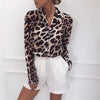 Blouse à manches longues imprimé léopard pour femmes - chic pour le bureau et les soirées