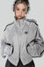 Veste de sport femme chic en gris pour un look décontracté - haut zippé à manches longues