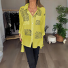 Chemise à boutons pour femmes en viscose, imprimé élégant - blouse chic pour un style sans effort
