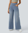 Pantalons larges femme - jeans taille haute pour sorties décontractées
