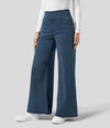 Pantalons larges femme - jeans taille haute pour sorties décontractées