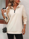 Gilet zippé femme à coupe décontractée - pull léger à manches longues