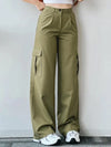 Pantalons cargo femme à taille haute - beige tendance pour le quotidien