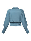 Blouse croisée pour femmes - haut élégant à manches bouffantes