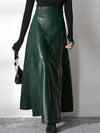 Jupe maxi en simili cuir - jupe longue sophistiquée pour femmes