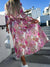 Robe midi florale à manches longues avec fente - design élégant pour les occasions spéciales