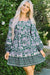 Robe a-line florale - élégance verte pour femmes