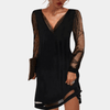 Robe noire - robe élégante pour femmes avec manches longues en voile