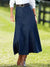 Jupe en denim a-line - jupe longue tendance en bleu foncé pour femmes
