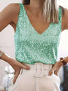 Top à sequins pour femmes - blouse scintillante pour soirées élégantes