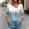 Blouse fleurie femme - élégante blouse à manches trois-quarts pour toutes les occasions