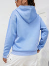 Sweat à capuche femme coupe décontractée en mélange coton doux bleu céleste - tenue casual au quotidien