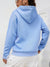 Sweat à capuche femme coupe décontractée en mélange coton doux bleu céleste - tenue casual au quotidien