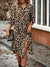 Robe chemise leopard chic pour femme - légère à manches longues, pour le quotidien