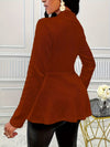 Blazer long à manches longues texturé pour femmes - tenue de bureau sophistiquée