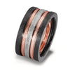 Bague élégante en or rose - bandeau texturé délicat