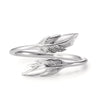 Bague en argent - design délicat en forme de feuille
