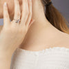 Bague en argent - design délicat en forme de feuille