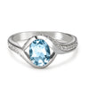 Bague en argent sterling avec topaze bleue - bague en argent pour femmes avec gemme