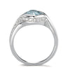 Bague en argent sterling avec topaze bleue - bague en argent pour femmes avec gemme