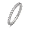 Bague éternité en argent rhodié pour femme avec zirconia