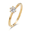 Bague solitaire en or - élégante alliance pour femmes avec zirconia