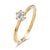 Bague solitaire en or - élégante alliance pour femmes avec zirconia