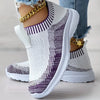 Baskets à enfiler pour femmes - chaussures de sport tricotées et