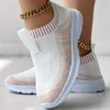 Baskets à enfiler pour femmes - chaussures de sport tricotées et
