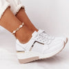 Baskets décontractées pour femmes - sneakers respirantes avec talon compensé