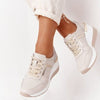 Baskets décontractées pour femmes - sneakers respirantes avec talon compensé