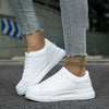 Baskets en similicuir (PU) pour femmes - sneakers blanches tendance