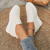 Baskets en daim à enfiler - sneakers décontractées avec semelle compensée
